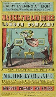 Trick Prints: Maskelyne and Cooke, A Lady floating in the air at the Egyptian Hall
