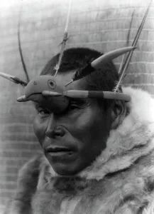 Nunivak Bethel Alaska United States Prints: Maskette-Nunivak, c1929. Creator: Edward Sheriff Curtis