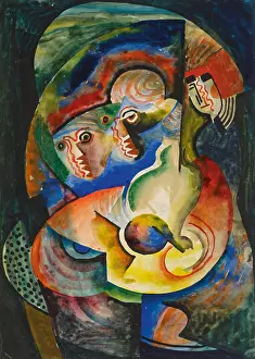 Futurism Prints: Masks, c1922. Creator: Kadar, Bela (1877-1956)