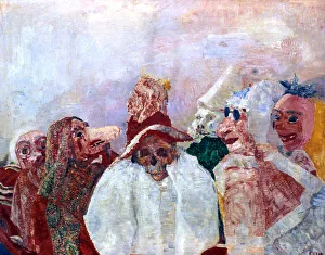 Carnival Prints: Masks Confronting Death, 1888. Artist: James Ensor