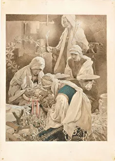 Carnival Prints: Maslenitsa doll, 1920. Creator: Mucha, Alfons Marie (1860-1939)
