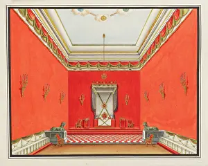 Masonry Prints: Masonic Lodge. From 'Rite Ecossais Philosophique', c1815. Creator: Anonymous