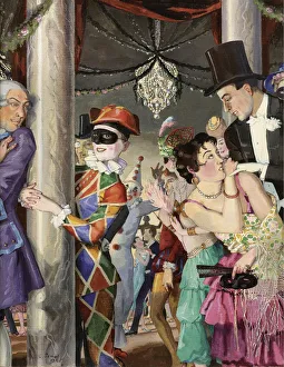 Masquerade Gallery: Masquerade, 1924. Artist: Somov, Konstantin Andreyevich (1869-1939)