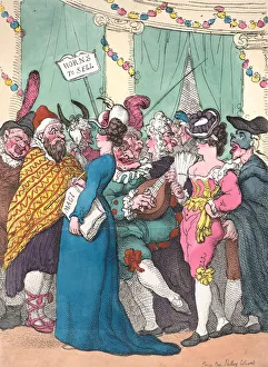 Mandolin Prints: Masquerading, August 30, 1811. August 30, 1811. Creator: Thomas Rowlandson