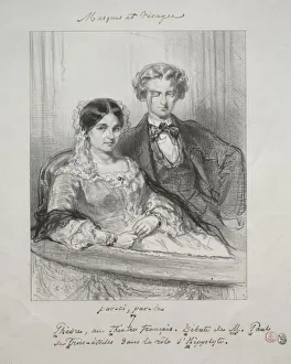 Paul Gavarni French Prints: Masques et visages: Paric, par-la: Phedre au Theatre-Francais... 1857-1858