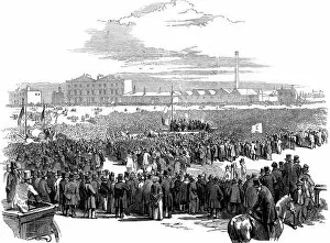 Chartism Collection: Mass meeting of Chartists on Kennington Common, London, 10 April 1848