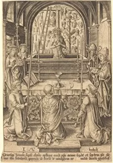 Anicius Gregorius Gallery: The Mass of Saint Gregory, c. 1480 / 1485. Creator: Israhel van Meckenem
