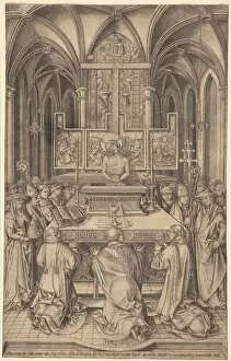 Pope Gallery: The Mass of Saint Gregory, c. 1490 / 1500. Creator: Israhel van Meckenem