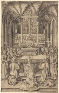 Pope Gallery: The Mass of Saint Gregory, c. 1490 / 1500. Creator: Israhel van Meckenem