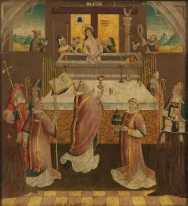Nuns Prints: Mass of Saint Gregory, c.1500. Creator: Anon