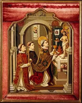 The Mass of Saint Gregory. Creator: Spanish Painter (ca. 1490-1500)