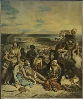 Images Dated 7th June 2019: The Massacre at Chios, 1824. Creator: Delacroix, Eugene (1798-1863)