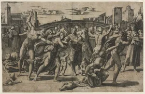 Marcantonio Raimondi Italian Prints: Massacre of the Innocents (With the Fir Tree), c. 1511-1512. Creator: Marcantonio Raimondi