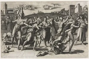 Marcantonio Raimondi Italian Prints: The Massacre of the Innocents (Without the Fir Tree)