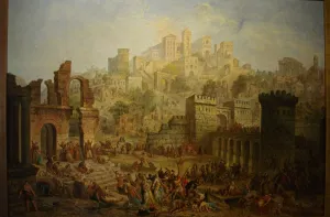 Massacre of Jews in Metz during the First Crusade. Artist: Migette, Auguste (1802-1884) Massacre of Jews in Metz during the First Crusade. Artist: Migette, Auguste (1802-1884)