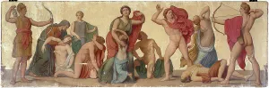 Pompeian Prints: Massacre of Niobids, composition from the atrium of the Pompean house of Prince Napoleon