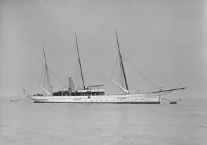The three mast steam yacht Aries, 1911. Creator: Kirk & Sons of Cowes
