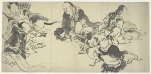 Poets Prints: The Six Master Poets, late 18th-early 19th century. Creator: Hokusai