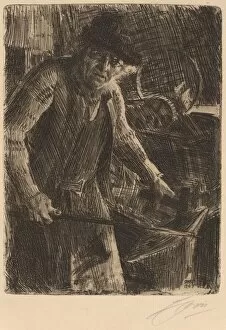 Blacksmiths Shop Gallery: The Master-Smith, 1907. Creator: Anders Leonard Zorn
