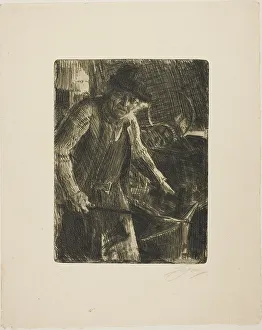 Tongs Prints: The Master-Smith, 1907. Creator: Anders Leonard Zorn