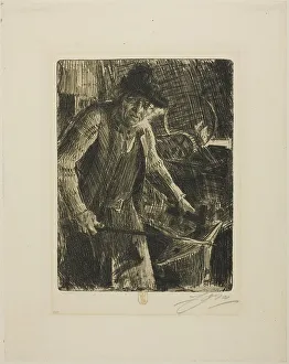 Tongs Prints: The Master-Smith, 1907. Creator: Anders Leonard Zorn