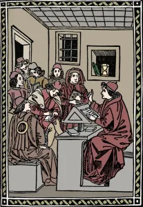 Instructions Prints: Master with his Students. (Christoforo Landino), 1492, (1917)