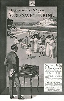Celebrating Prints: His Masters Voice advertisement, 1911. Creator: Unknown