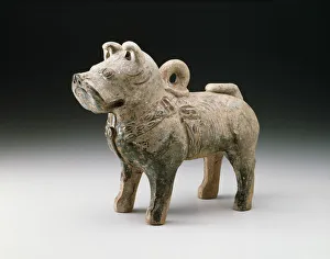 Grave Goods Prints: Mastiff (Tomb Figurine), Eastern Han dynasty (A. D. 25-220), 2nd century. Creator: Unknown