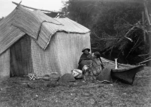 First Nations Prints: A mat shelter-Skokomish, c1913. Creator: Edward Sheriff Curtis