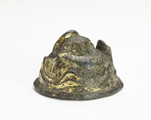 Tool And Equipment Prints: Mat weight in the form of a tiger in mountains, Han dynasty, 206 BCE-220 CE