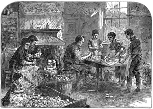 Aprons Prints: Matchbox-makers at Bow, 1871. Creator: Unknown