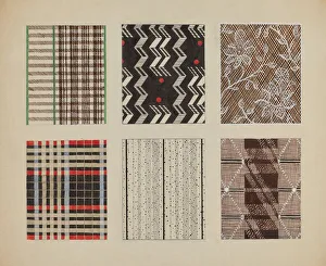 Swatch Prints: Materials from Quilt, c. 1937. Creator: Dorothy Posten