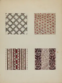 Swatch Prints: Materials from Quilt, c. 1937. Creator: Katherine Hastings