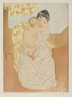 Domestic Collection: Maternal Caress, c. 1891. Creator: Mary Cassatt
