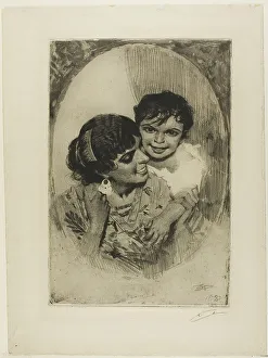 Maternal Prints: Maternal Delight III, 1883. Creator: Anders Leonard Zorn
