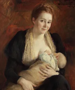 Family Life Prints: Maternal Joy. The Wife of the Artist Jacob Kulle