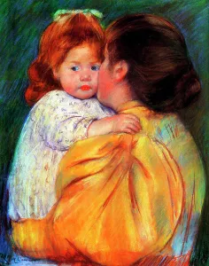 Cassatt Prints: Maternal Kiss, 1896. Artist: Mary Cassatt