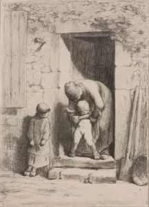 Maternal Solicitude. Artist: Millet, Jean-Francois (1814-1875) Maternal Solicitude. Artist: Millet, Jean-Francois (1814-1875)