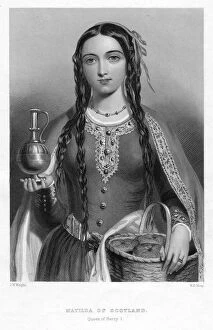 Images Dated 24th April 2007: Matilda of Scotland, Queen of Henry I, (c1850s). Artist: WH Mote