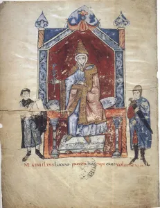 Matilda of Tuscany (From: Vita Mathildis di Donizone di Canossa), Between 1111 and 1115. Artist: Donizone di Canossa (active Early 12th cen. )