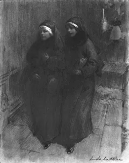 Nurses Prints: Matinales; le depart pour l'ambulance au petit jour, 1914. Creator: L Sabattier