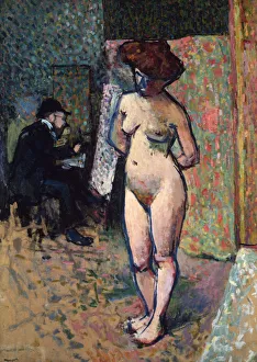 Albert Prints: Matisse Painting in the Studio of Manguin, 1904-1905. Artist: Albert Marquet