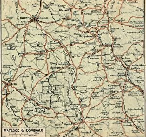 Maps Charts & Plans Collection: Matlock & Dovedale, c20th Century. Artist: John Bartholomew