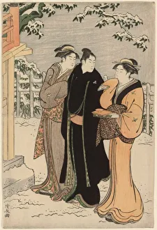 Matsuchi Hill after Snowfall, c. 1785. Creator: Torii Kiyonaga
