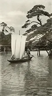 In Lotus Land Japan Prints: At Matsushima, 1910. Creator: Herbert Ponting