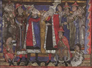 Matthew The Evangelist Gallery: Matthew and the representatives of the twelve tribes of Israel (Gospels, formerly Dresden Ms)