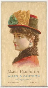 Maud Harrison, from Worlds Beauties, Series 2 (N27) for Allen & Ginter Cigarettes