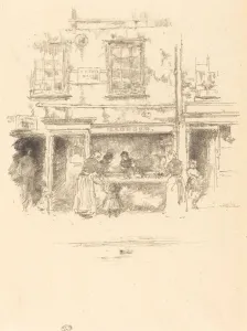 Maunders Fish Shop, Chelsea, 1890. Creator: James Abbott McNeill Whistler