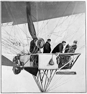 Images Dated 21st March 2007: Maurice Berteaux, minister for the war in the Lebaudy airship, 3rd November 1905