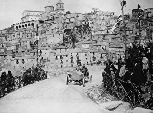 Cornering Prints: Maurice Fabry in an Itala, in the Targa Florio race, Sicily, 1907